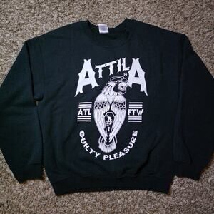 Attila Crewneck Sweatshirt-ATL FTW "Guilty Pleasure" Tiger Head Hawk Pic Medium